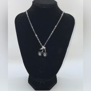 Silver Cherry Pendant Necklace